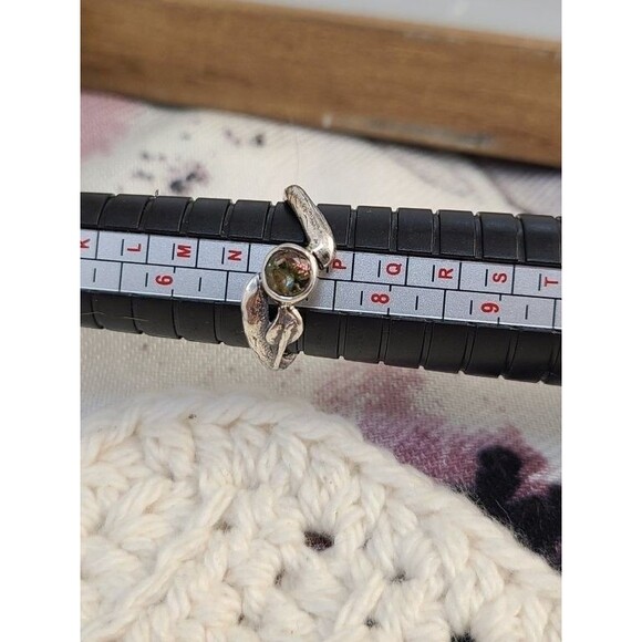 Sterling Silver BiColor Tourmaline Ring 925 Sz 7 Oval Gemstone Handmade Artisan - Picture 6 of 6
